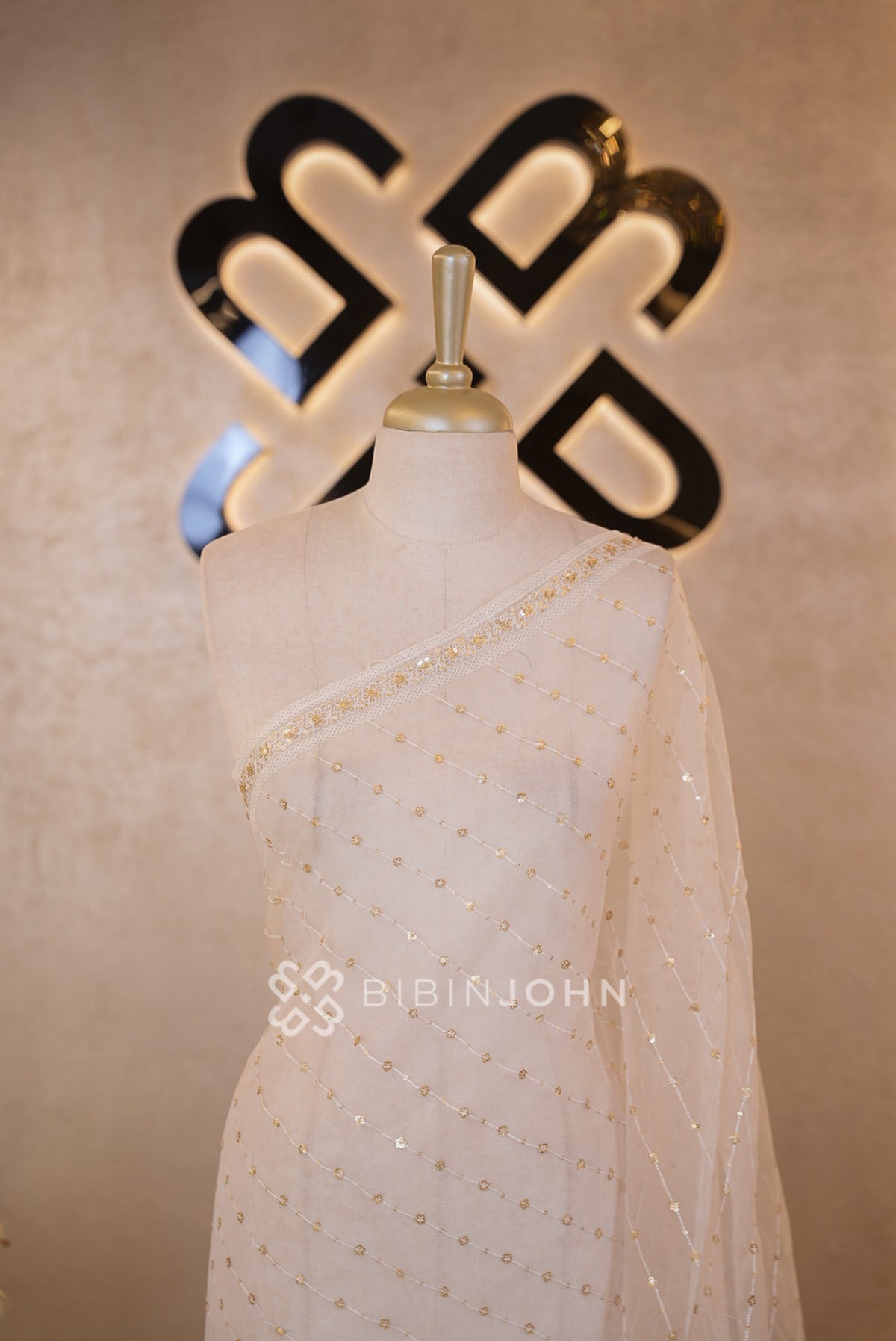 Organza Embroidery Dupatta For Women White CLOSE VIEW