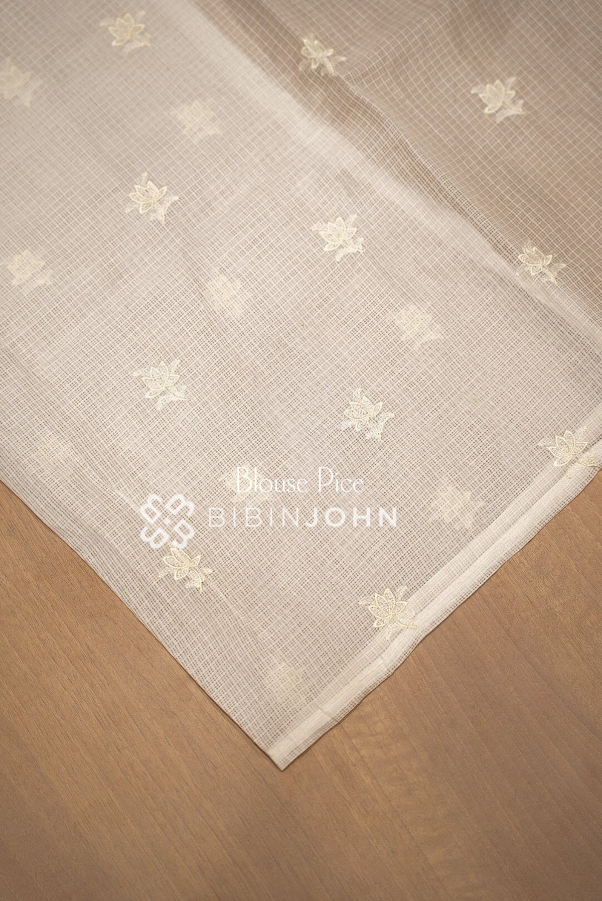 Cotta Embroidery Saree For Women Ivory Cream  BLOUSE PIECE