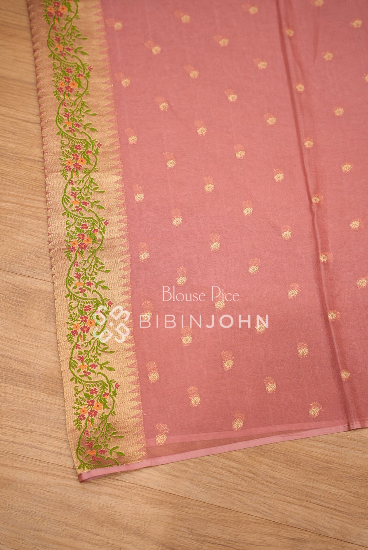 Georgette Brocade Saree For Women Dusty Rose Pink BJ1443