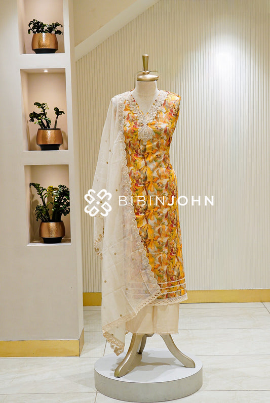 Semi Stitched Cotton Embroidery Salwar Suit Material BJ1460