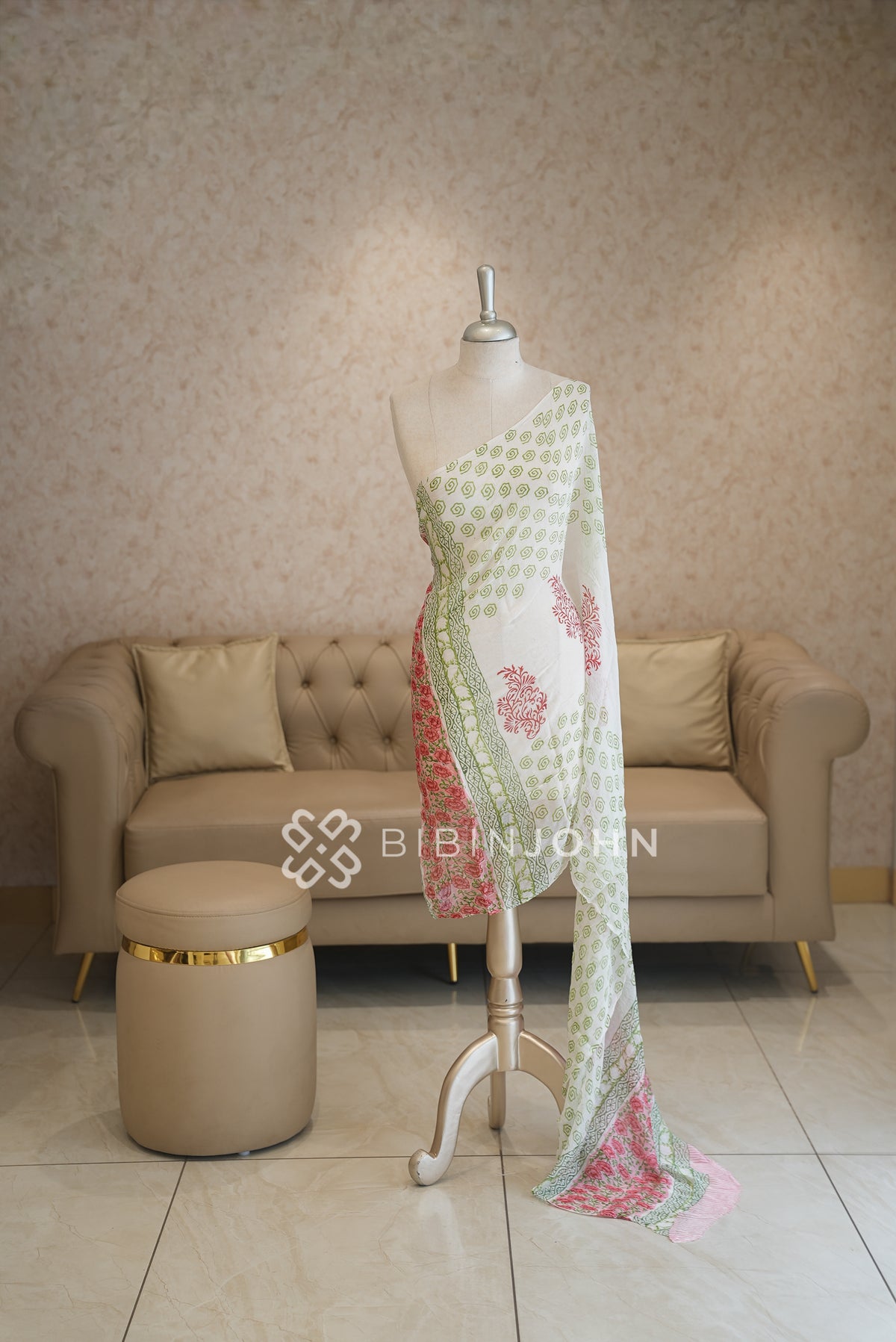 Printed Chiffon Dupatta For Women White BJ2046