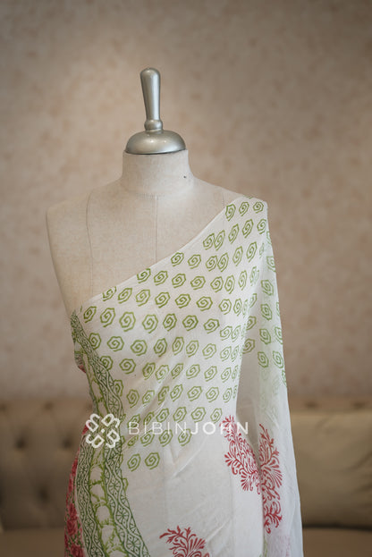 Printed Chiffon Dupatta For Women White BJ2046