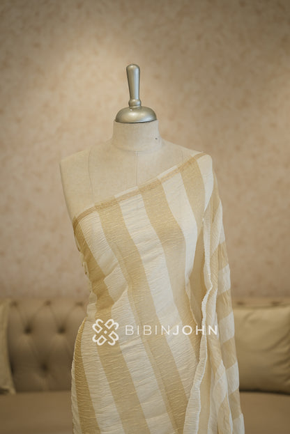 Crushed Chanderi Dupatta For Women Ivory white BJ2048
