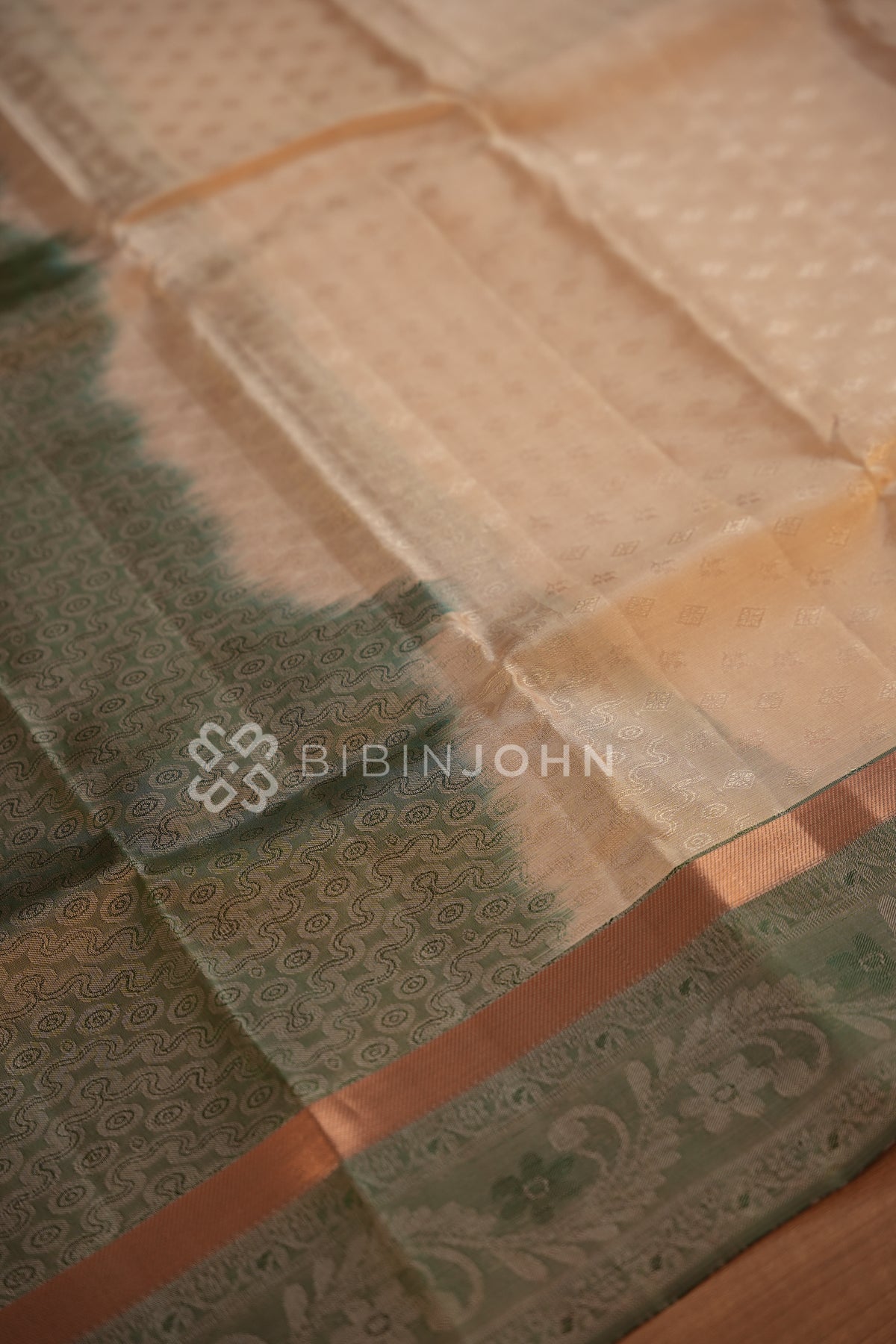 Semi Silk Saree For Women Light Peach Beige BJ2104