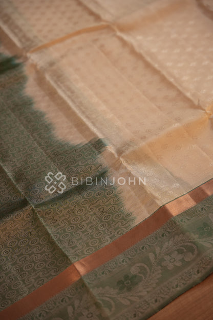 Semi Silk Saree For Women Light Peach Beige BJ2104