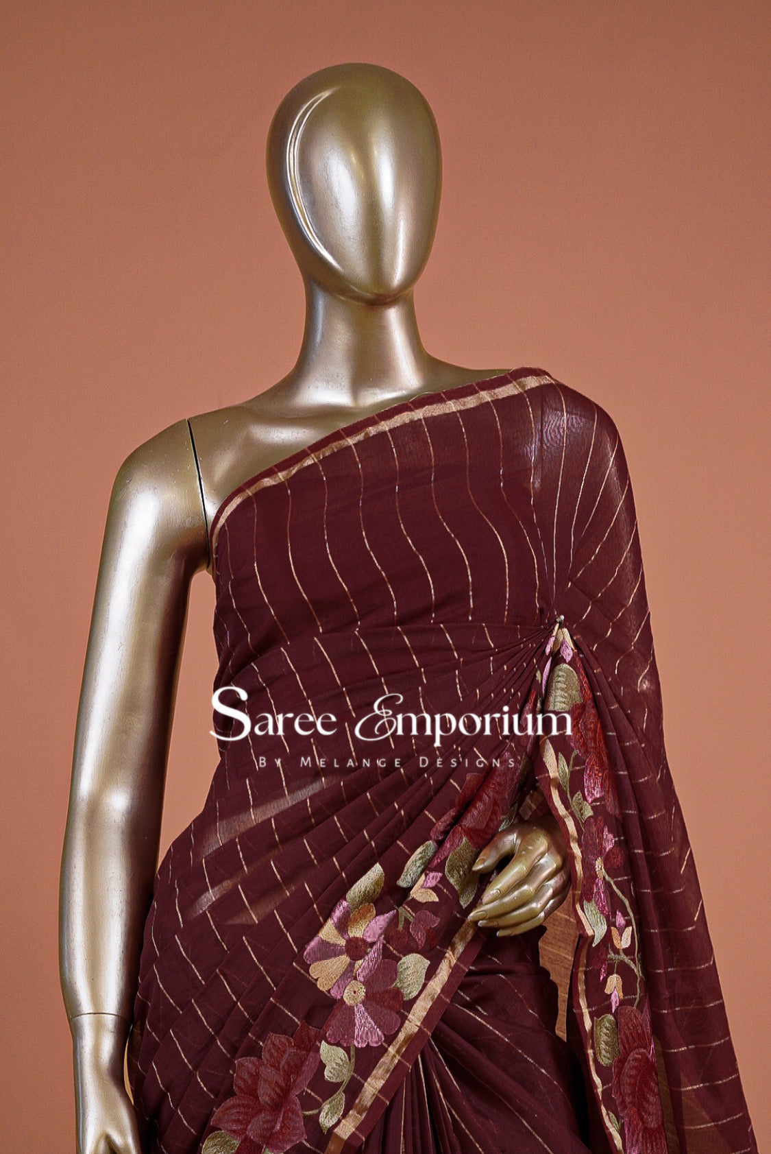 Chanderi Embroidery Saree For Women MDS0250
