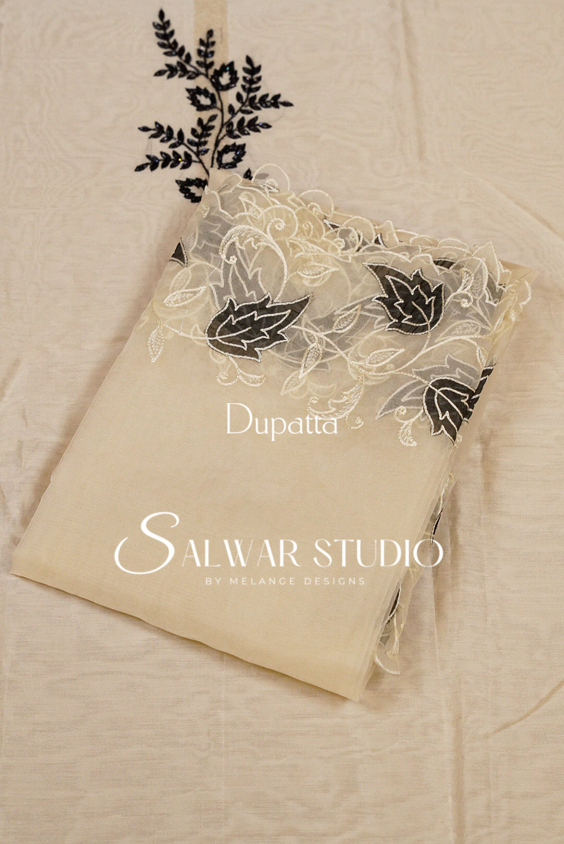 Chanderi Embroidery Unstitched Salwar suit Dress Material Off White AC0290