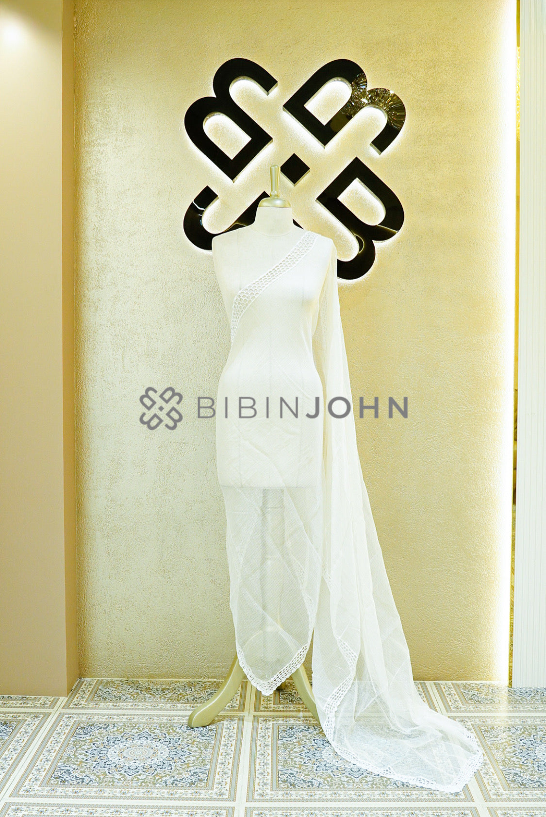 Cotta Crochet Dupatta For Women White BJ0805