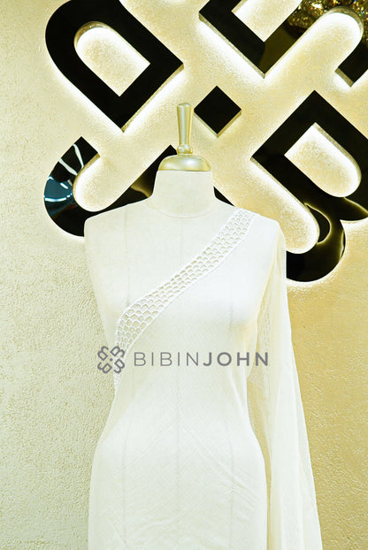 Cotta Crochet Dupatta For Women White BJ0805