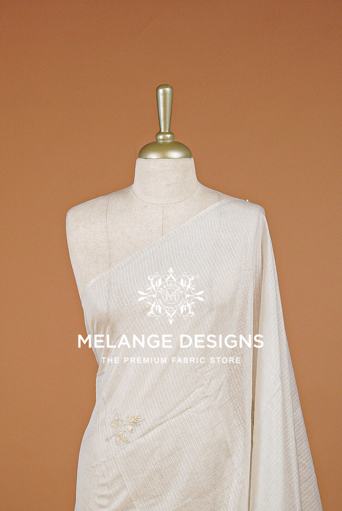 Cotta Embroidery Dupatta For Women White BJ0066