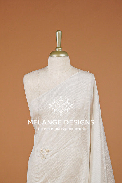Cotta Embroidery Dupatta For Women White BJ0066