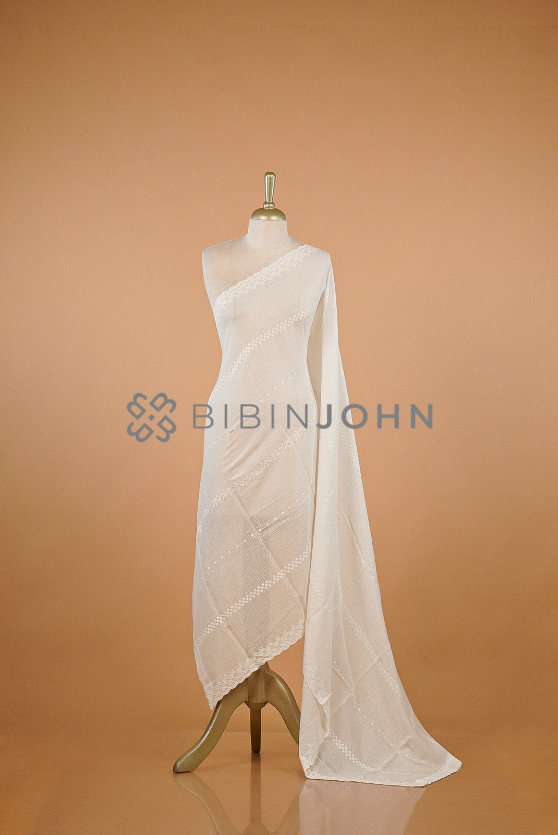 Cotta Embroidery Dupatta For Women White
