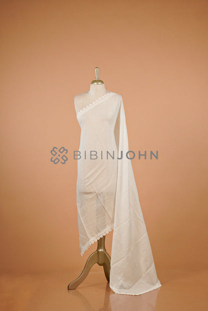 Cotta Lace Dupatta For Women White 