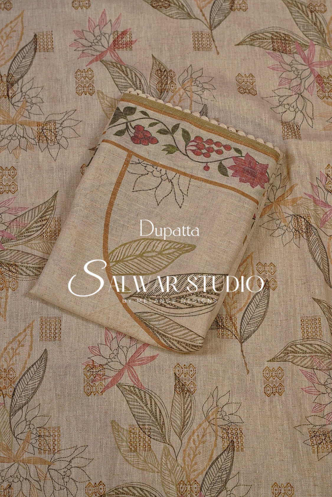 Cotton Embroidery Semi Stitched Salwar suits Dress Material Creamish AC0226