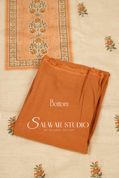 Linen Embroidery Unstitched Salwar Suit Dress Material Bottom