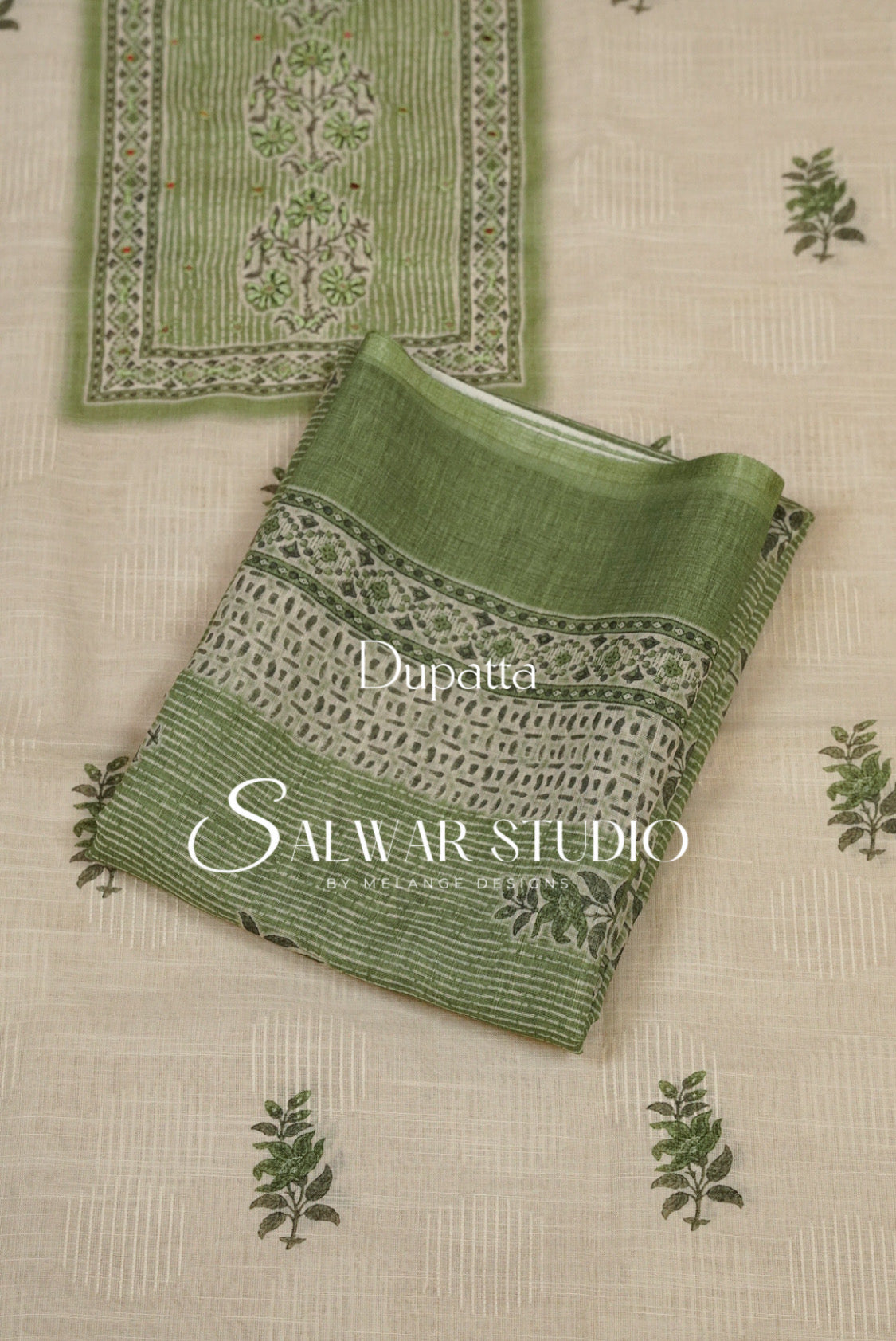 Linen Embroidery Unstitched Salwar Suit Dress Material Dupatta