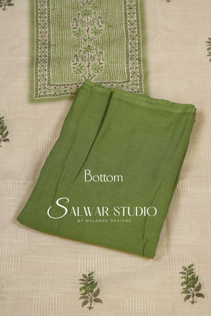 Linen Embroidery Unstitched Salwar Suit Dress Material Bottom