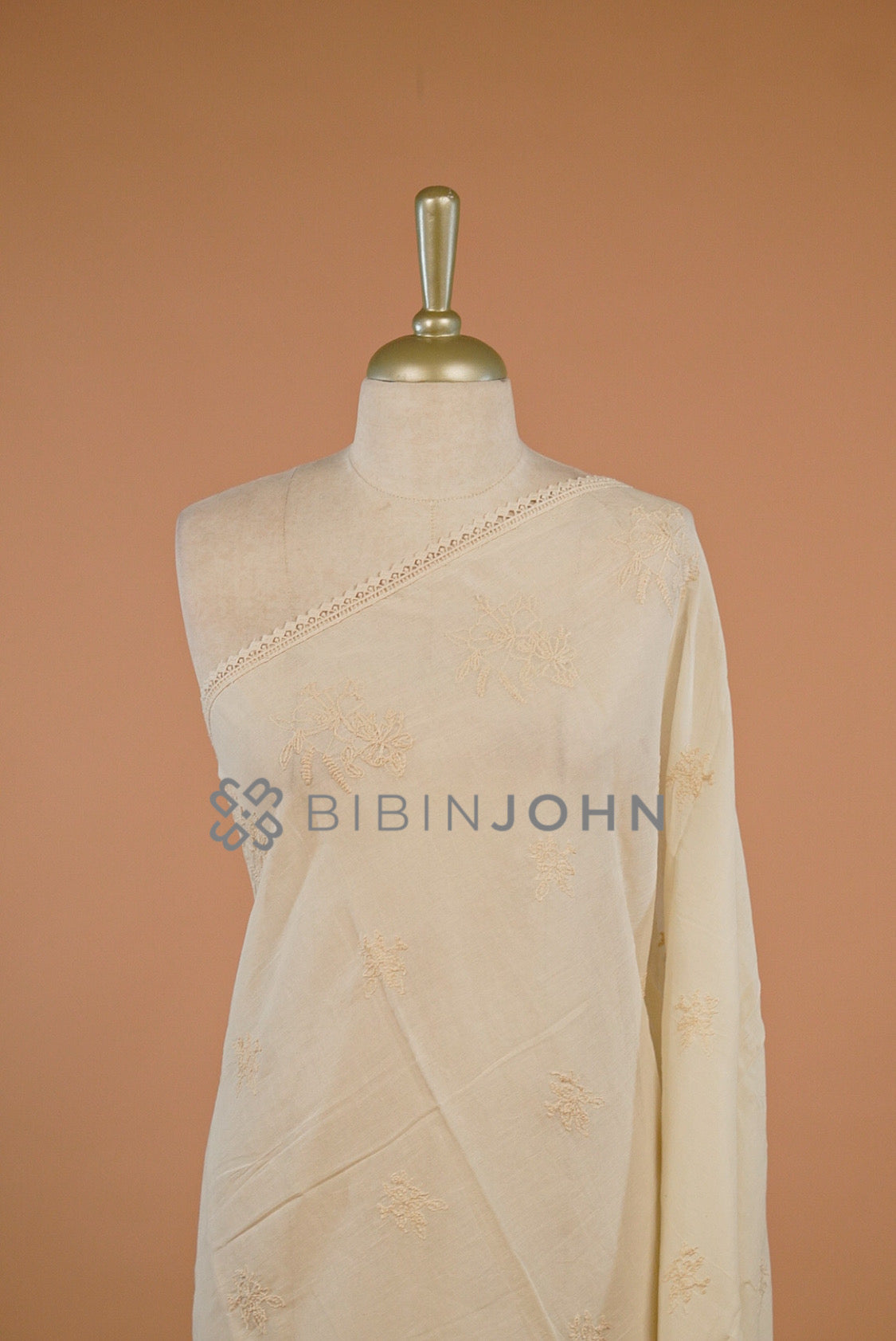 Mul Cotton Embroidery Dupatta For Women close view.