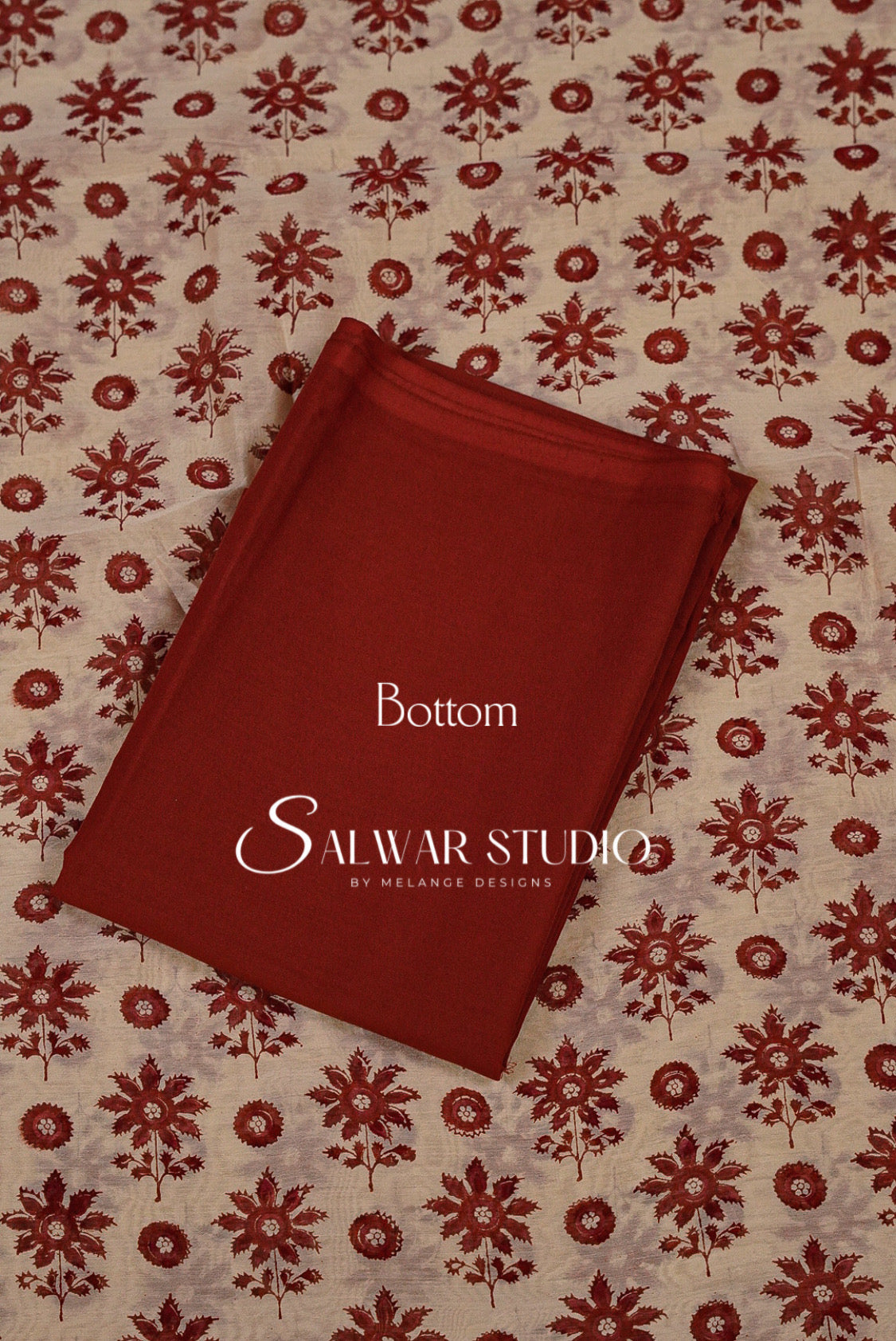 Printed Chanderi Unstitched Salwar Suit Dress Material Cream Tan With Maroon AC0206