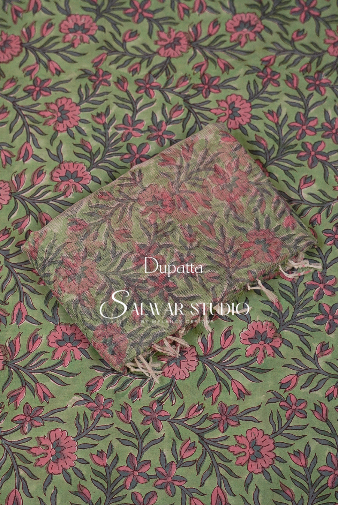 Printed Cotton Unstitched Salwar Suit Dress Material Mint Green AC0170