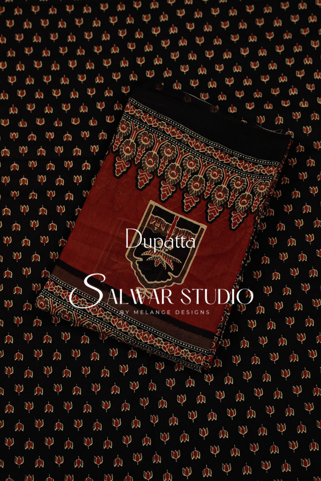 Printed Cotton Unstitched Salwar Suit Dress Material Black AC0337