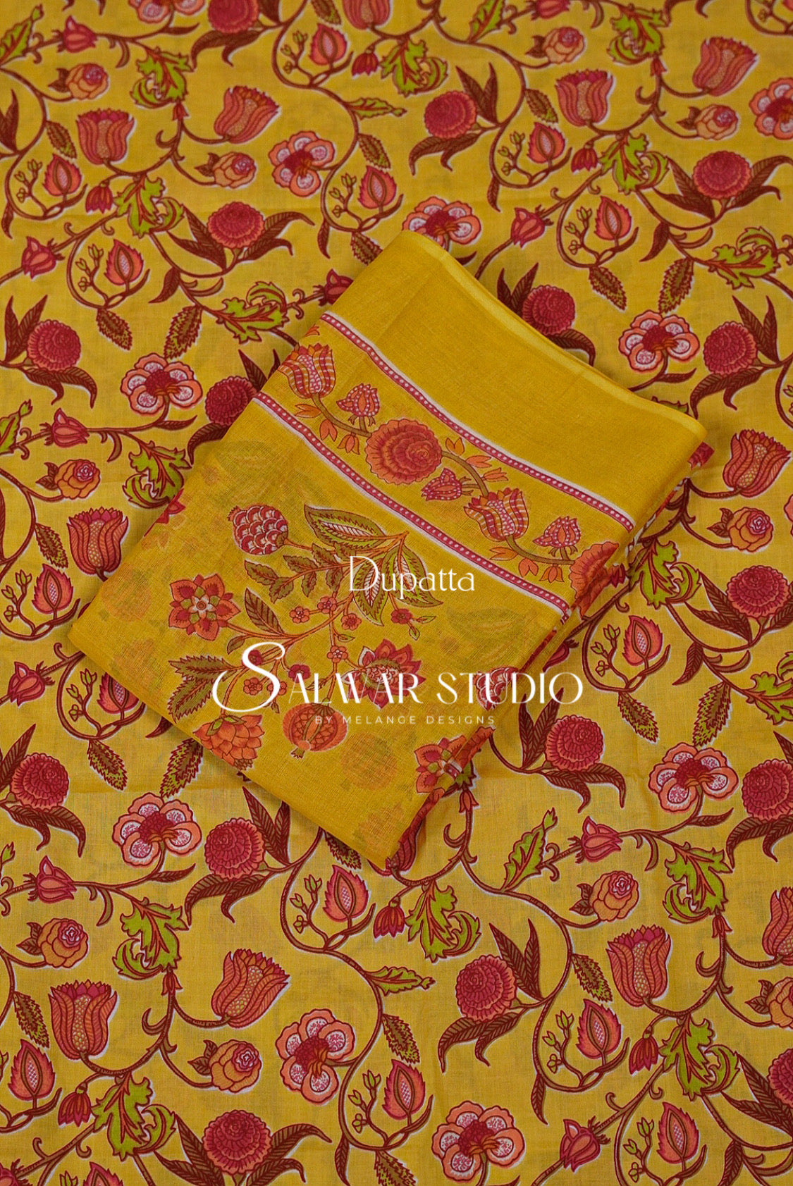 Printed Cotton Unstitched Salwar Suit Dress Material Yellow AC0197