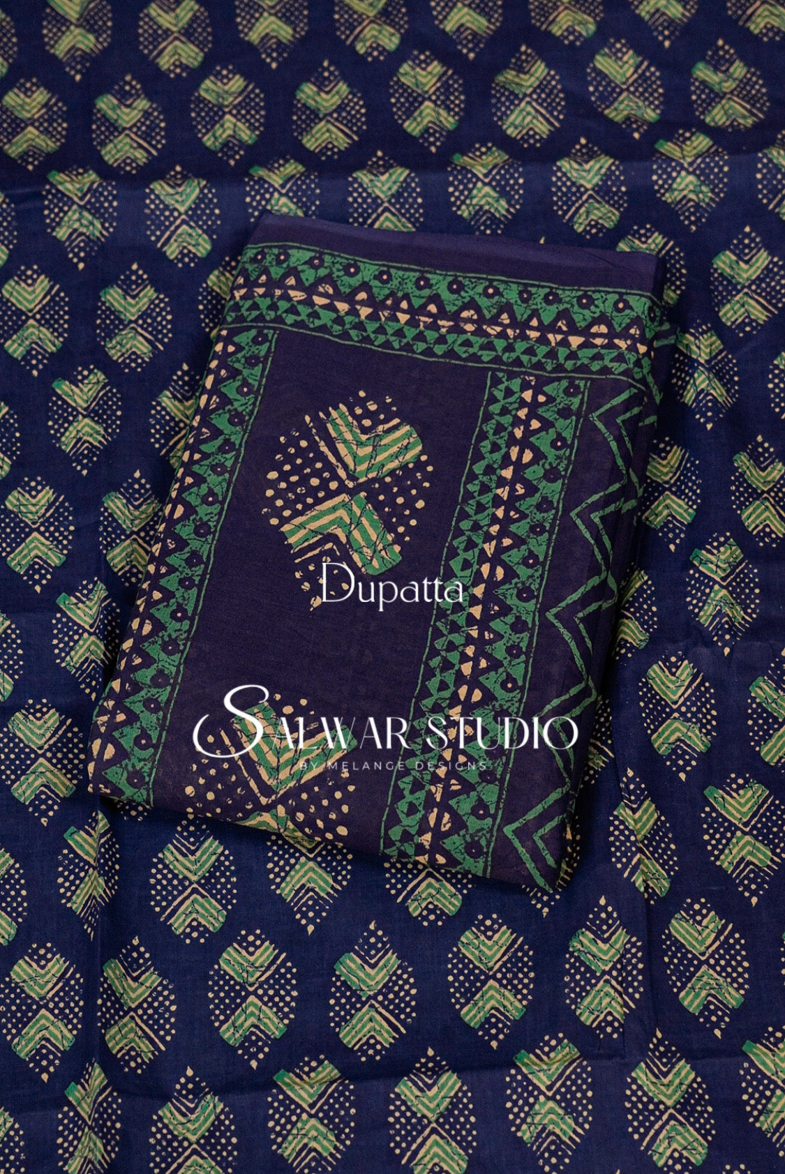 Printed Cotton Unstitched Salwar Suit Dress Material Royal Blue AC0260