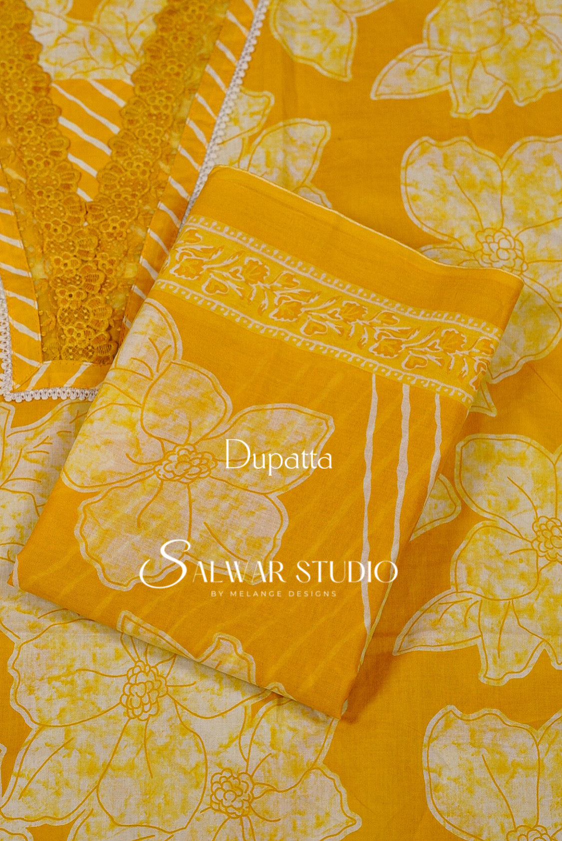 Printed Cotton Unstitched Salwar Suit Dress Material Yellow AC0274