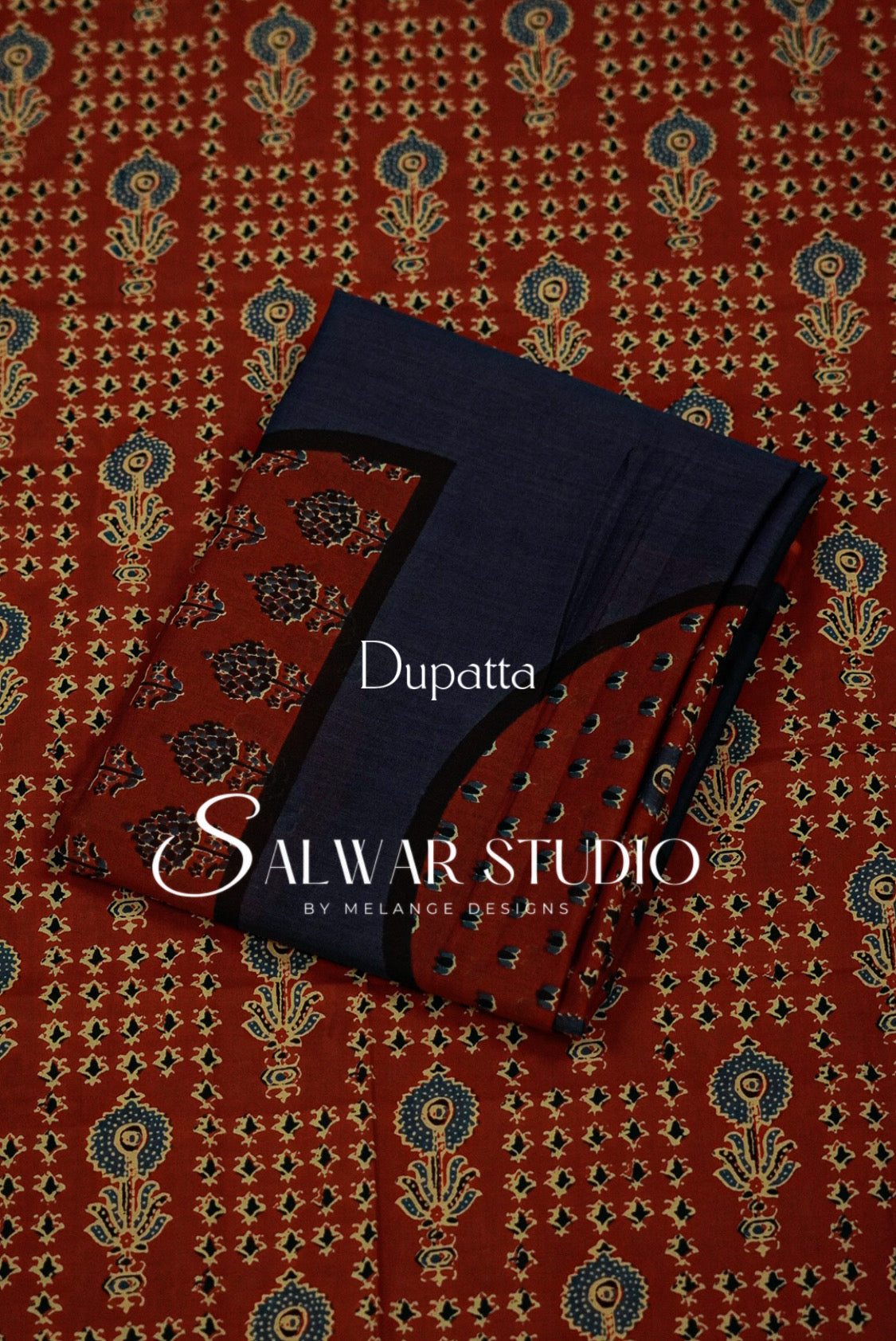 Printed Cotton Unstitched Salwar Suit Dress Material Rust Red AC0326
