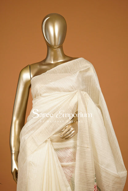 Semi Matka Embroidery Saree