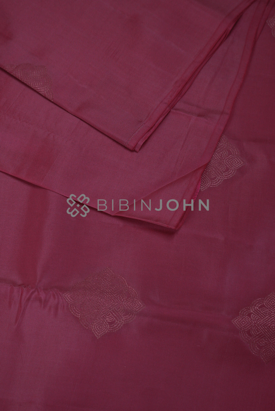 Semi Silk Saree For Women Deep Rose Pink  close view