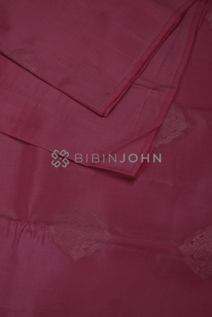 Semi Silk Saree For Women Deep Rose Pink  close view