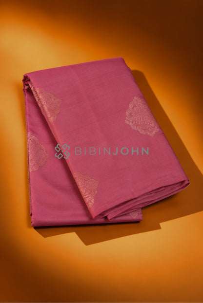 Semi Silk Saree For Women Deep Rose Pink 