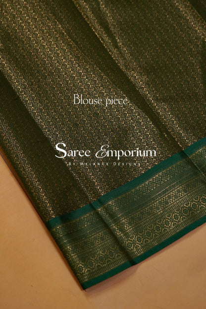 Semi Silk Brocade Saree For Women Rose Pink Blouse Piece.