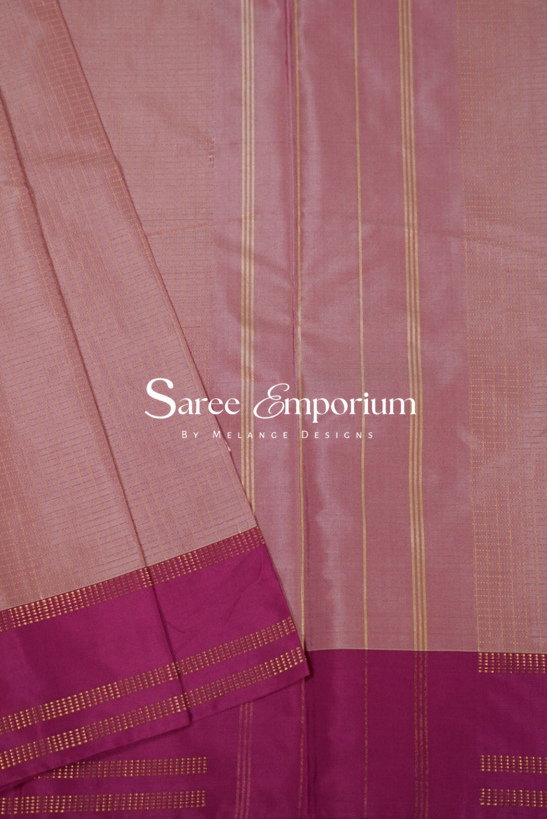 Semi Silk Saree For Women Dusty Rose 