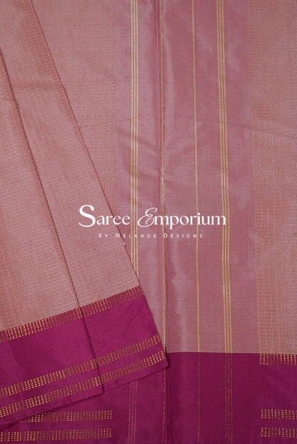 Semi Silk Saree For Women Dusty Rose 