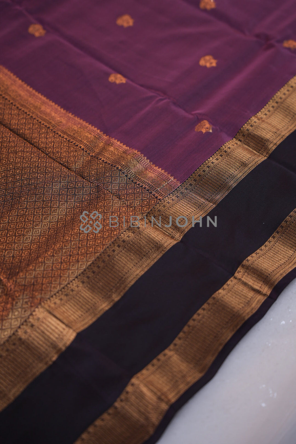 Semi Silk Saree For Women Plum Pallu