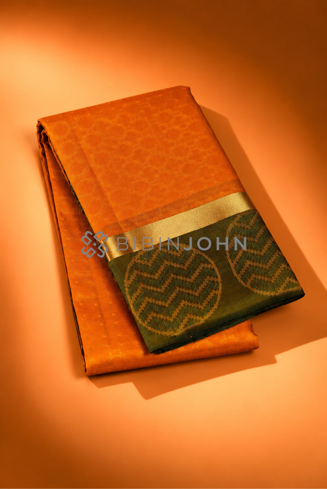 Semi Silk Saree For Women Burnt Orange