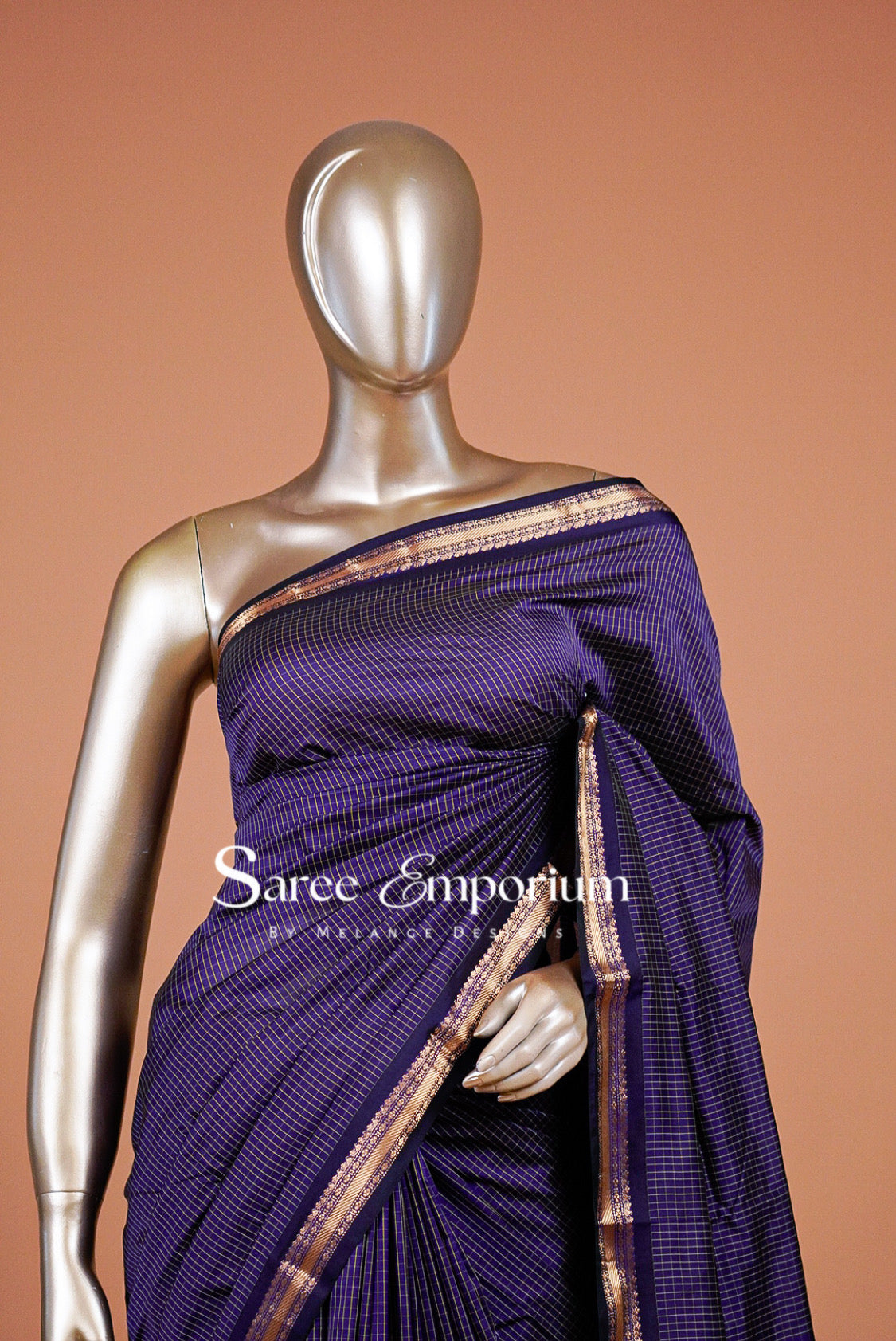 Semi Silk Saree For Women Royal Purple