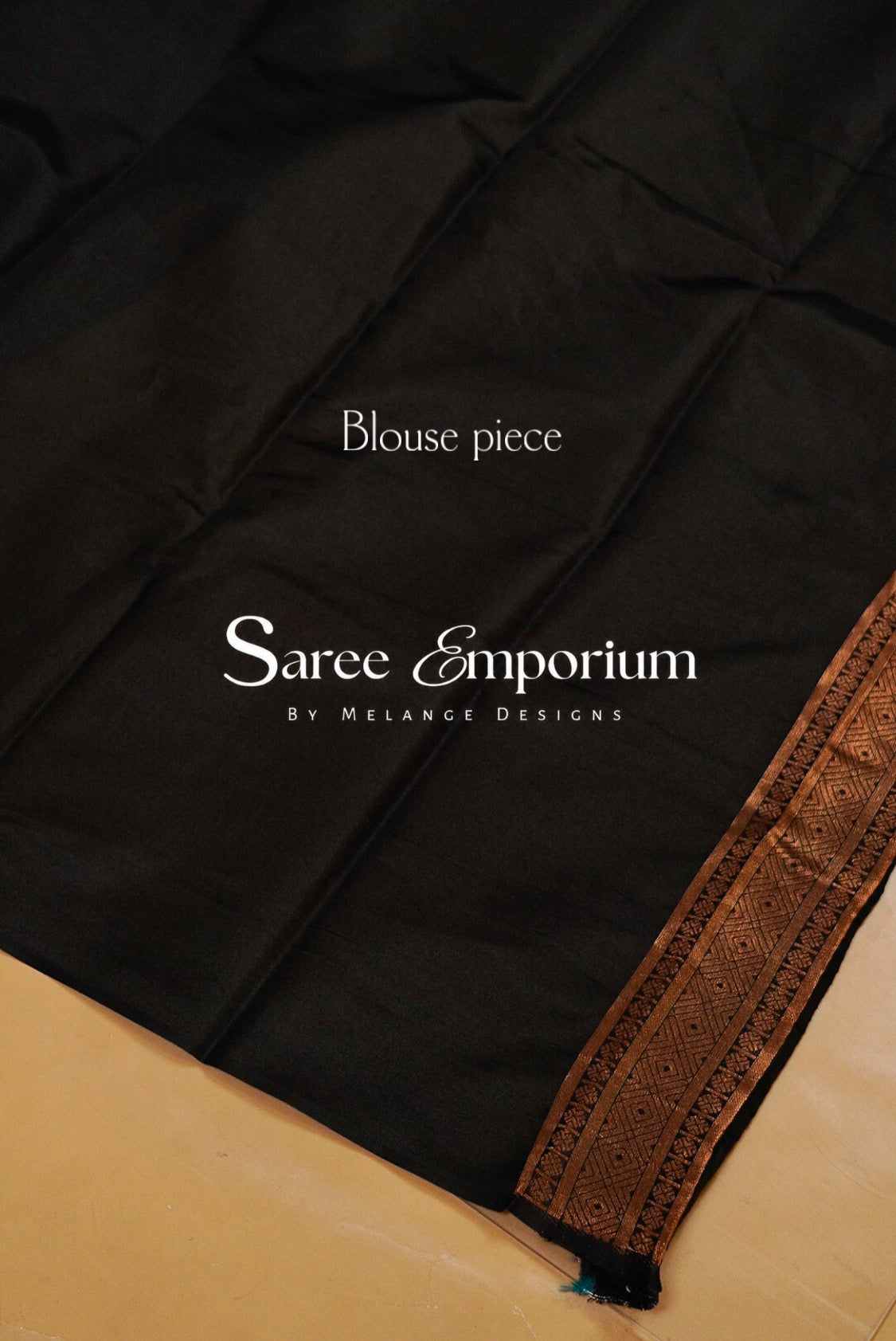 Semi Silk Saree For Women Black-Blouse Piece.