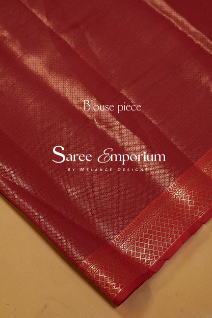 Semi Silk Saree For Women Green-Blouse.