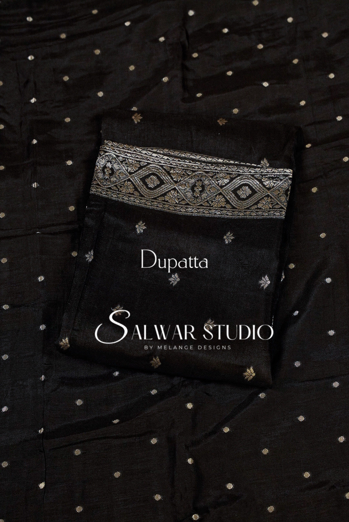 Silk Banarasi Unstitched Salwar Suit Dress Material Black AC0199