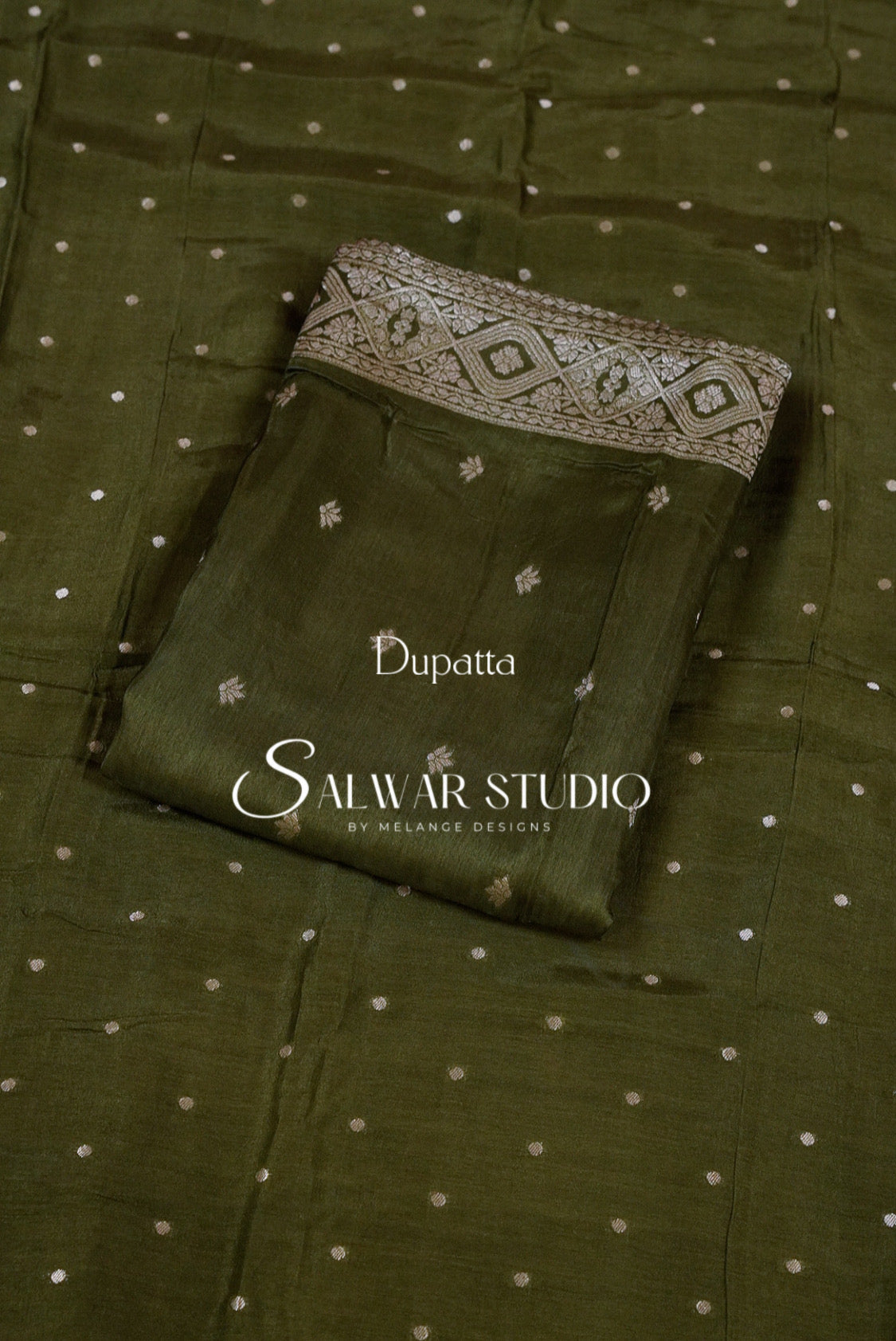 Silk Banarasi Unstitched Salwar Suit Dress Material Dark Moss Green AC0201