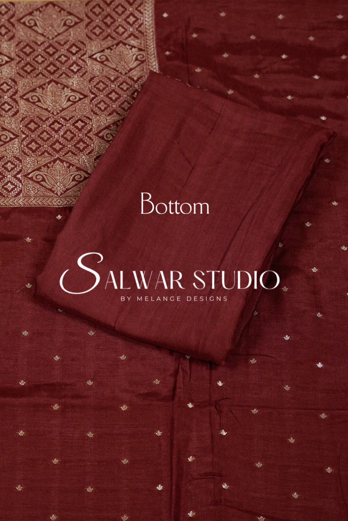 Silk Banarasi Unstitched Salwar Suit Dress Material Deep Maroon  AC0338