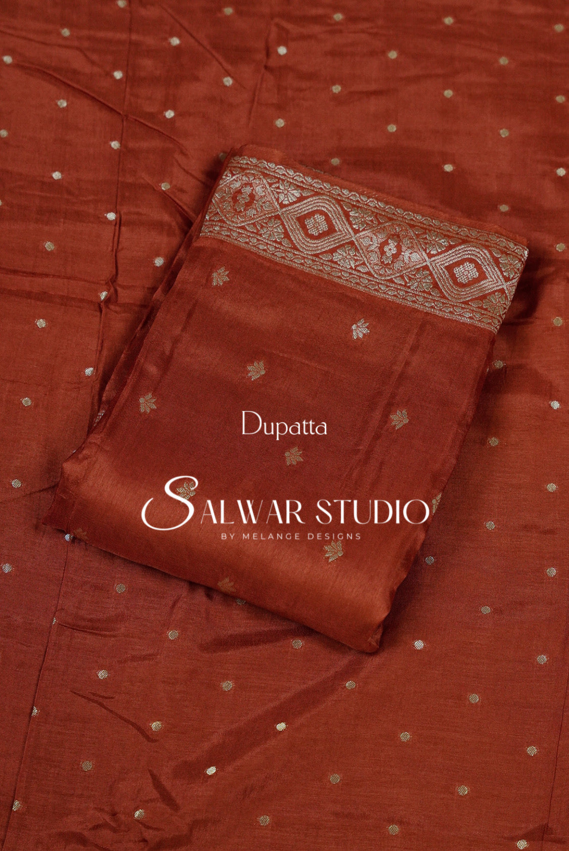Silk Banarasi Unstitched Salwar Suit Dress Material Burnt Umber AC0202