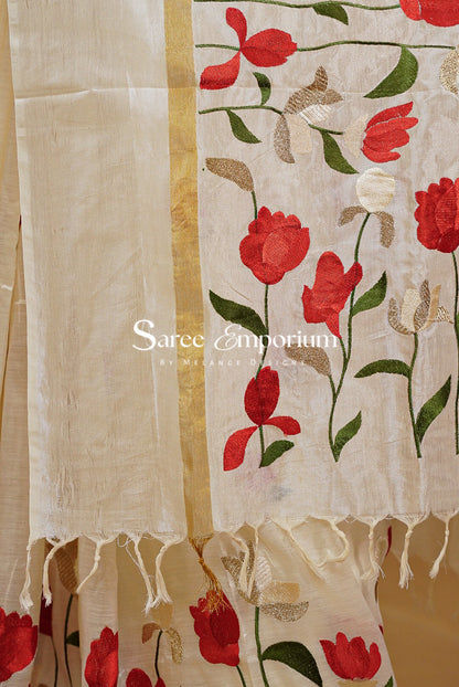 Silk Embroidery Saree For Women MDS0242