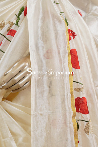 Silk Embroidery Saree For Women MDS0242