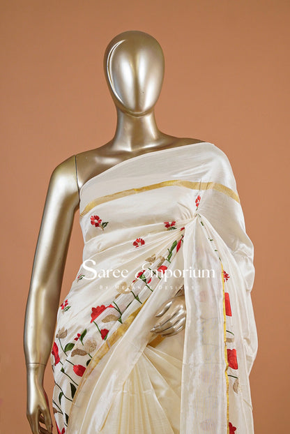 Silk Embroidery Saree For Women MDS0242