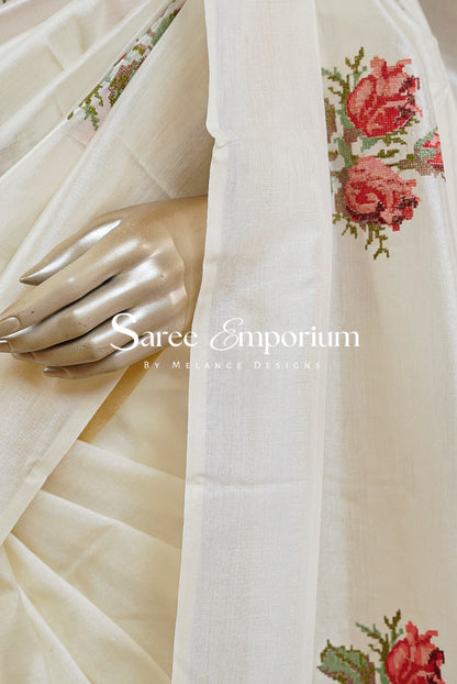 Silk Embroidery Saree For Women MDS0245