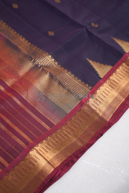 Silk Saree For Women Navy Blue  pallu